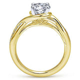 Gabriel & Co. ER10315M44JJ – 14K White-Yellow Gold Round Diamond Bypass Channel Set Engagement Ring