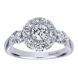 Gabriel & Co. 8421ER 14K White Gold Twisted Shank Diamond Engagement Ring