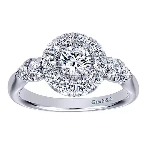 Gabriel & Co. 8421ER 14K White Gold Twisted Shank Diamond Engagement Ring