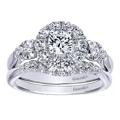 Gabriel & Co. 8421ER 14K White Gold Twisted Shank Diamond Engagement Ring