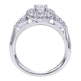 Gabriel & Co. 8421ER 14K White Gold Twisted Shank Diamond Engagement Ring