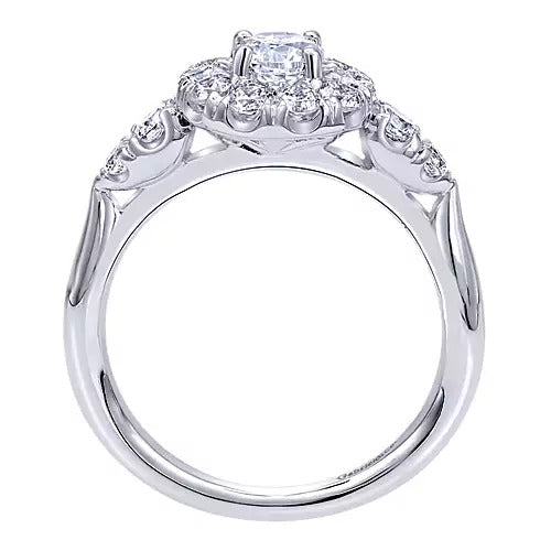 Gabriel & Co. 8421ER 14K White Gold Twisted Shank Diamond Engagement Ring