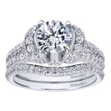 Gabriel & Co. ER10488W44JJ – 14K White Gold Contemporary Halo Diamond Engagement Ring
