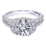 Gabriel & Co. ER10488W44JJ – 14K White Gold Contemporary Halo Diamond Engagement Ring