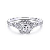Gabriel & Co. ER10512S0W44JJ – 14K White Gold Round Diamond Engagement Ring Setting (0.16 ct)