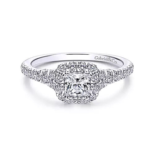 Gabriel & Co. ER10512S0W44JJ – 14K White Gold Round Diamond Engagement Ring Setting (0.16 ct)