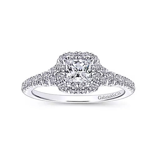 Gabriel & Co. ER10512S0W44JJ – 14K White Gold Round Diamond Engagement Ring Setting (0.16 ct)