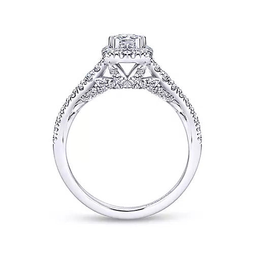 Gabriel & Co. ER10512S0W44JJ – 14K White Gold Round Diamond Engagement Ring Setting (0.16 ct)