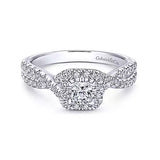 Gabriel & Co. ER10534W44JJ – 14K White Gold Round Diamond Engagement Ring Setting (0.16 ct)