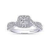 Gabriel & Co. ER10534W44JJ – 14K White Gold Round Diamond Engagement Ring Setting (0.16 ct)