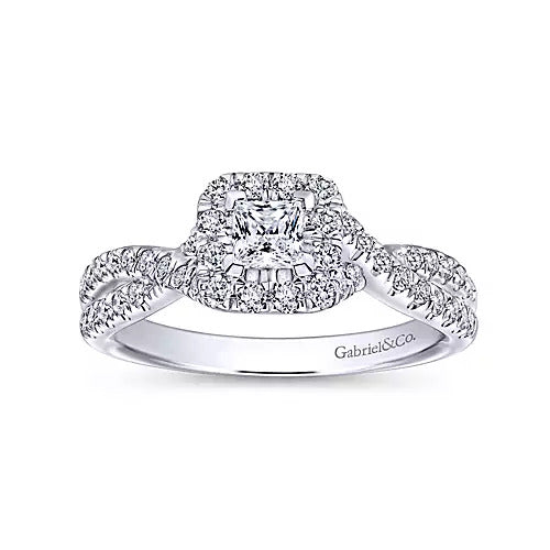 Gabriel & Co. ER10534W44JJ – 14K White Gold Round Diamond Engagement Ring Setting (0.16 ct)