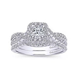 Gabriel & Co. ER10534W44JJ – 14K White Gold Round Diamond Engagement Ring Setting (0.16 ct)