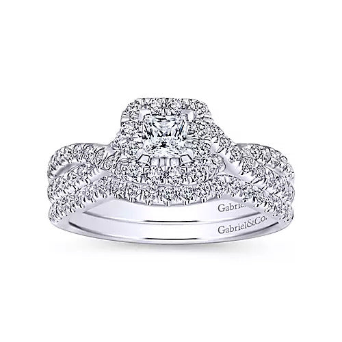 Gabriel & Co. ER10534W44JJ – 14K White Gold Round Diamond Engagement Ring Setting (0.16 ct)