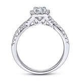 Gabriel & Co. ER10534W44JJ – 14K White Gold Round Diamond Engagement Ring Setting (0.16 ct)