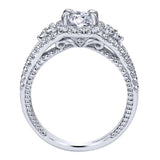 Gabriel & Co. ER10748W44JJ – 14K White Gold Contemporary Halo Diamond Engagement Ring