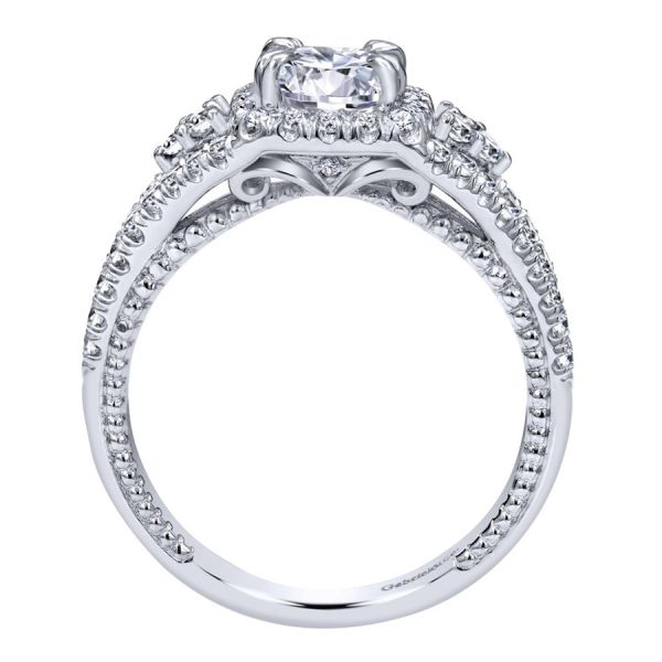 Gabriel & Co. ER10748W44JJ – 14K White Gold Contemporary Halo Diamond Engagement Ring