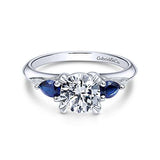 Gabriel & Co. Amerie ER10905W4JSA – 14K White Gold Sapphire and Diamond Engagement Ring