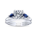 Gabriel & Co. Amerie ER10905W4JSA – 14K White Gold Sapphire and Diamond Engagement Ring
