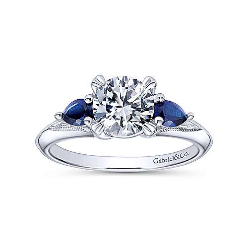 Gabriel & Co. Amerie ER10905W4JSA – 14K White Gold Sapphire and Diamond Engagement Ring