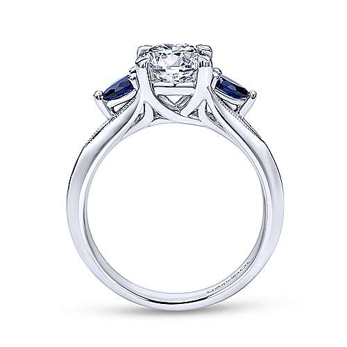 Gabriel & Co. Amerie ER10905W4JSA – 14K White Gold Sapphire and Diamond Engagement Ring