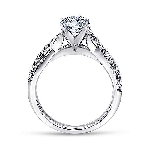 Gabriel & Co. Scout ER10951W44JJ – 14K White Gold Round Twisted Diamond Engagement Ring