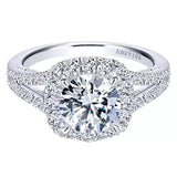 Gabriel & Co. ER11348R8W83JJ – 18K White Gold Round Halo Diamond Engagement Ring Setting (0.50 ct)