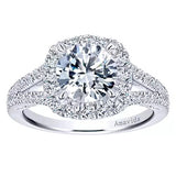 Gabriel & Co. ER11348R8W83JJ – 18K White Gold Round Halo Diamond Engagement Ring Setting (0.50 ct)