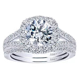 Gabriel & Co. ER11348R8W83JJ – 18K White Gold Round Halo Diamond Engagement Ring Setting (0.50 ct)