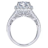 Gabriel & Co. ER11348R8W83JJ – 18K White Gold Round Halo Diamond Engagement Ring Setting (0.50 ct)