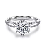 Gabriel & Co. ER11643R6W83JJ – 14K White Gold Round Halo Diamond Engagement Ring Setting (0.50 ct)