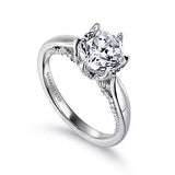 Gabriel & Co. ER11643R6W83JJ – 14K White Gold Round Halo Diamond Engagement Ring Setting (0.50 ct)