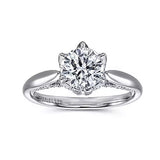 Gabriel & Co. ER11643R6W83JJ – 14K White Gold Round Halo Diamond Engagement Ring Setting (0.50 ct)