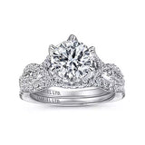 Gabriel & Co. ER11644R6W83JJ 14K White Gold Round Diamond Engagement Ring with Twisted Shank