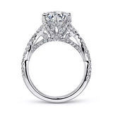 Gabriel & Co. ER11644R6W83JJ 14K White Gold Round Diamond Engagement Ring with Twisted Shank