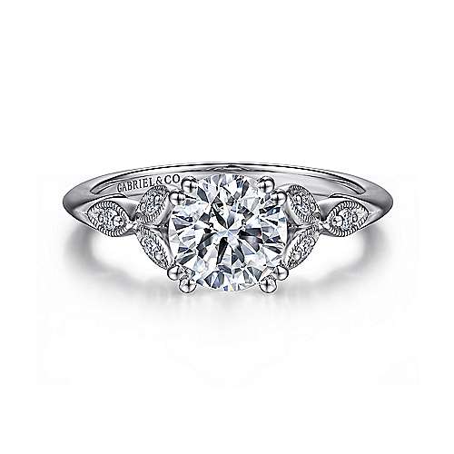 Gabriel & Co. Celia ER11721R4W44JJ – 14K White Gold Round Diamond Engagement Ring