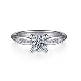 Gabriel & Co. Quinn ER11749R3W44JJ – 14K White Gold Round Diamond Engagement Ring