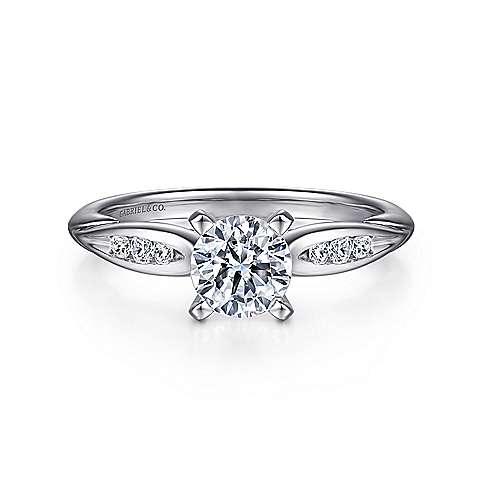 Gabriel & Co. Quinn ER11749R3W44JJ – 14K White Gold Round Diamond Engagement Ring