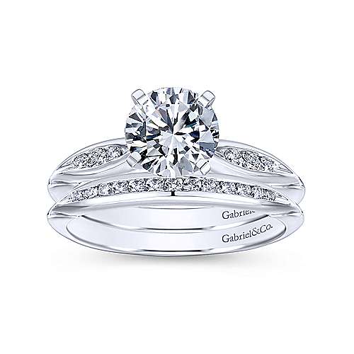 Gabriel & Co. Quinn ER11749R3W44JJ – 14K White Gold Round Diamond Engagement Ring