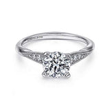 Gabriel & Co. Riley ER11750R4W44JJ – 14K White Gold Round Diamond Engagement Ring