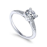 Gabriel & Co. Riley ER11750R4W44JJ – 14K White Gold Round Diamond Engagement Ring