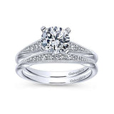 Gabriel & Co. Riley ER11750R4W44JJ – 14K White Gold Round Diamond Engagement Ring
