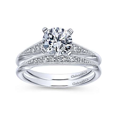 Gabriel & Co. Riley ER11750R4W44JJ – 14K White Gold Round Diamond Engagement Ring