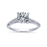 Gabriel & Co. Riley ER11750R4W44JJ – 14K White Gold Round Diamond Engagement Ring