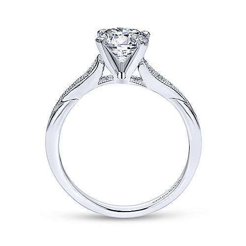Gabriel & Co. Riley ER11750R4W44JJ – 14K White Gold Round Diamond Engagement Ring