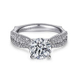 Gabriel & Co. Marley ER11829R6W44JJ – 14K White Gold Round Diamond Engagement Ring
