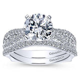 Gabriel & Co. Marley ER11829R6W44JJ – 14K White Gold Round Diamond Engagement Ring