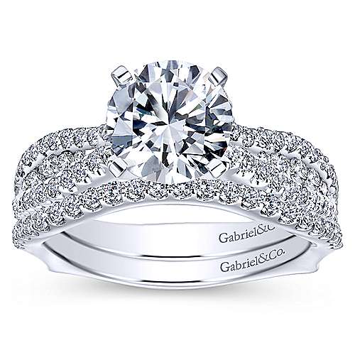 Gabriel & Co. Marley ER11829R6W44JJ – 14K White Gold Round Diamond Engagement Ring
