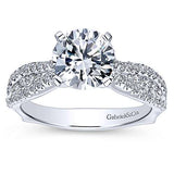 Gabriel & Co. Marley ER11829R6W44JJ – 14K White Gold Round Diamond Engagement Ring
