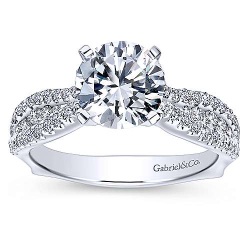 Gabriel & Co. Marley ER11829R6W44JJ – 14K White Gold Round Diamond Engagement Ring