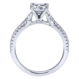 Gabriel & Co. ER11887S4W44JJ 14K White Gold Twisted Shank Princess Cut Engagement Ring – Contemporary Semi-Mount